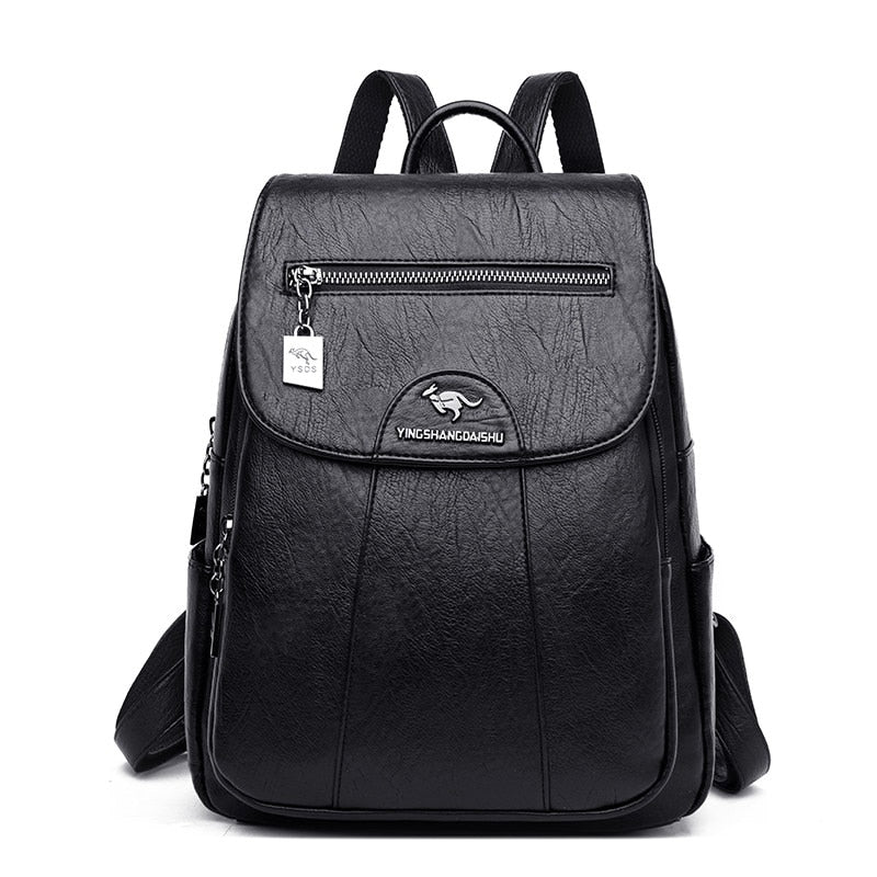 Women Soft Leather Backpacks Vintage