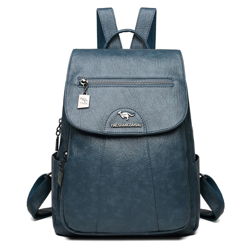 Women Soft Leather Backpacks Vintage