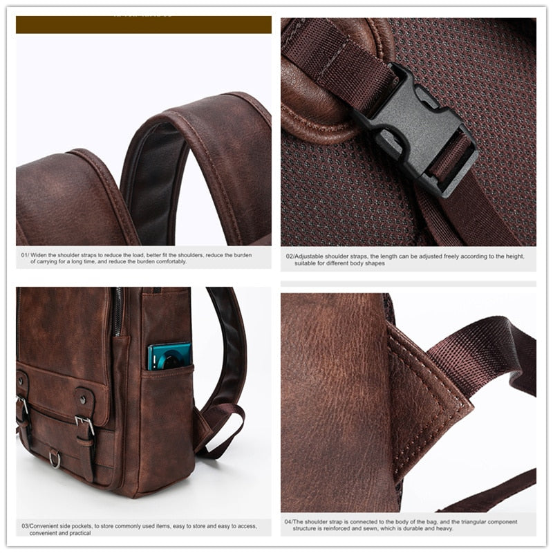 Fashion Leather Backpack Business