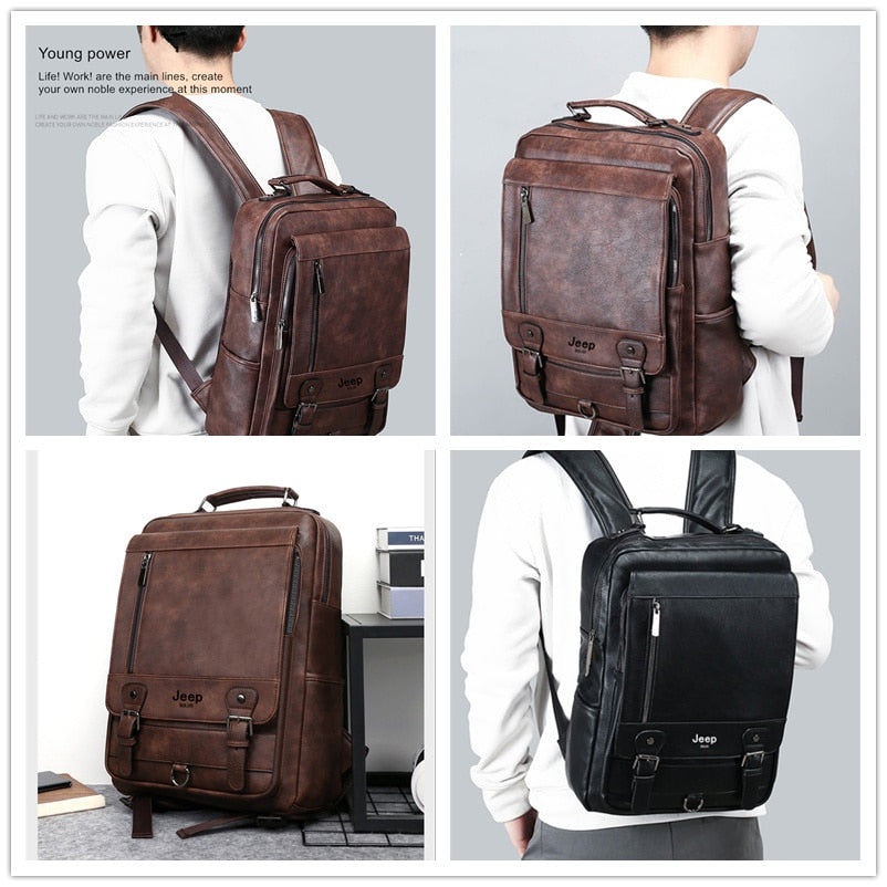 Fashion Leather Backpack Business