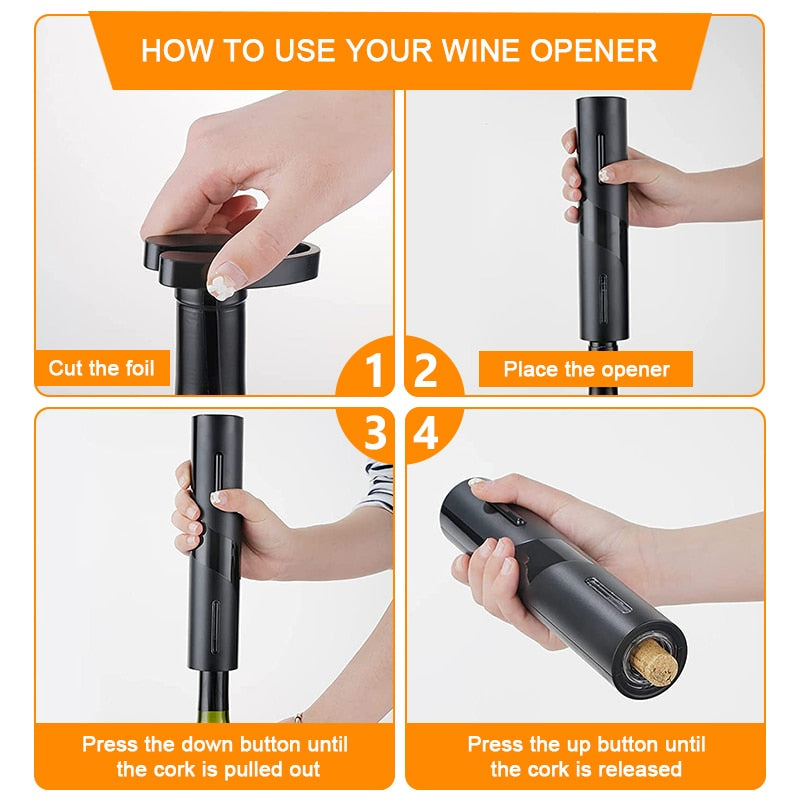 Wine Bottle Electric Opener with Foil Cutter