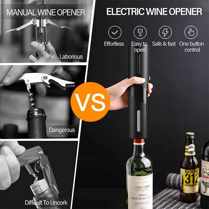 Wine Bottle Electric Opener with Foil Cutter